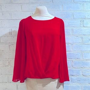 Red chiffon blouse by Vince Camuto, M, EUC.